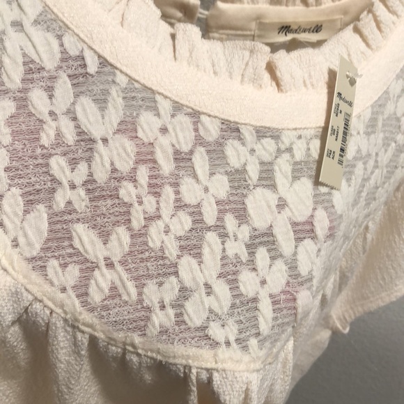 Madewell Textural Knit Ruffle-Neck Top size M - Picture 5 of 7